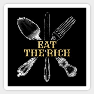 Anti Capitalism Eat The Rich - Fancy Cutlery .DNS Sticker